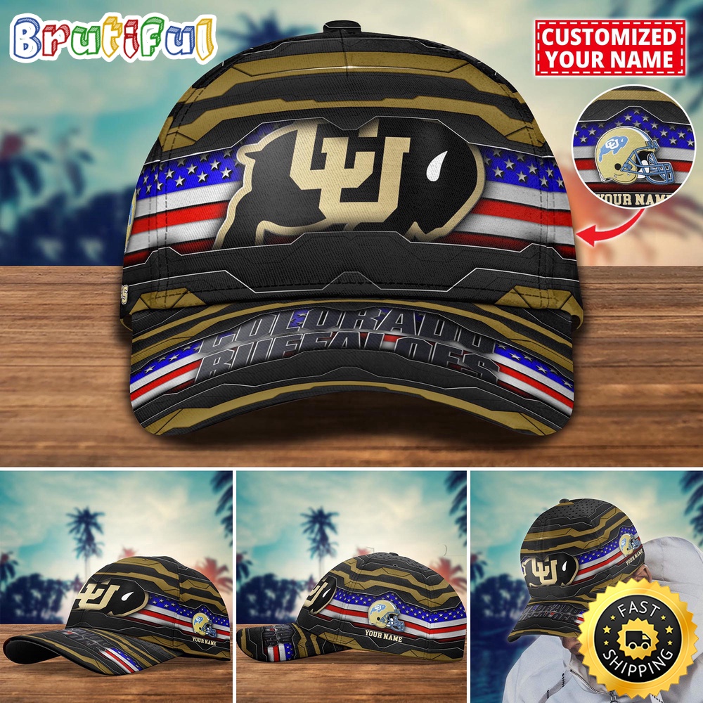 NCAA Colorado Buffaloes Baseball Cap Flag Custom Name Cap
