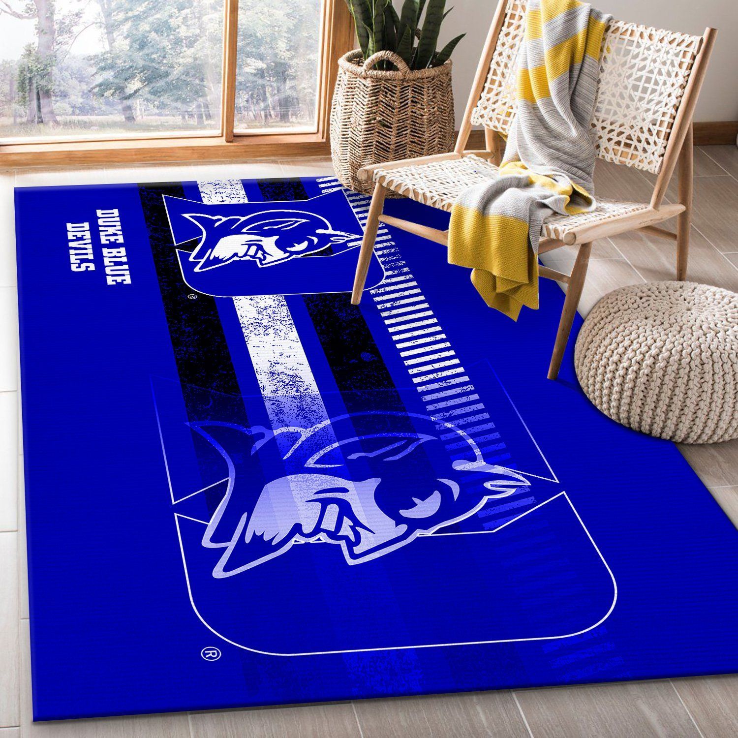 NCAA Duke Blue Devils Rectangle Rug – Custom Size And Printing