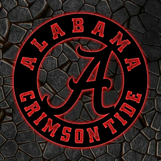 NCAA Football Alabama Crimson Tide Logo RGB Led Lights Metal Wall Art