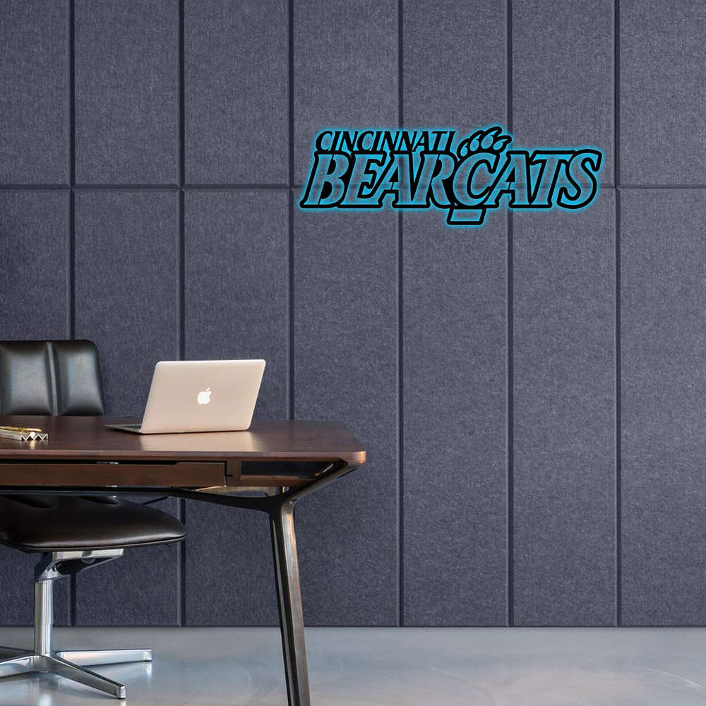NCAA Football Cincinnati Bearcats Logo RGB Led Lights Metal Wall Art