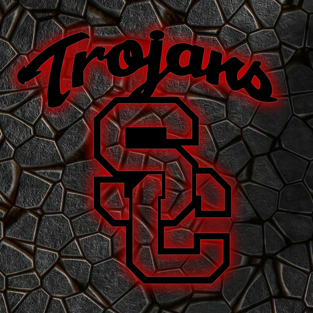 NCAA Football USC Trojans Logo RGB Led Lights Metal Wall Art