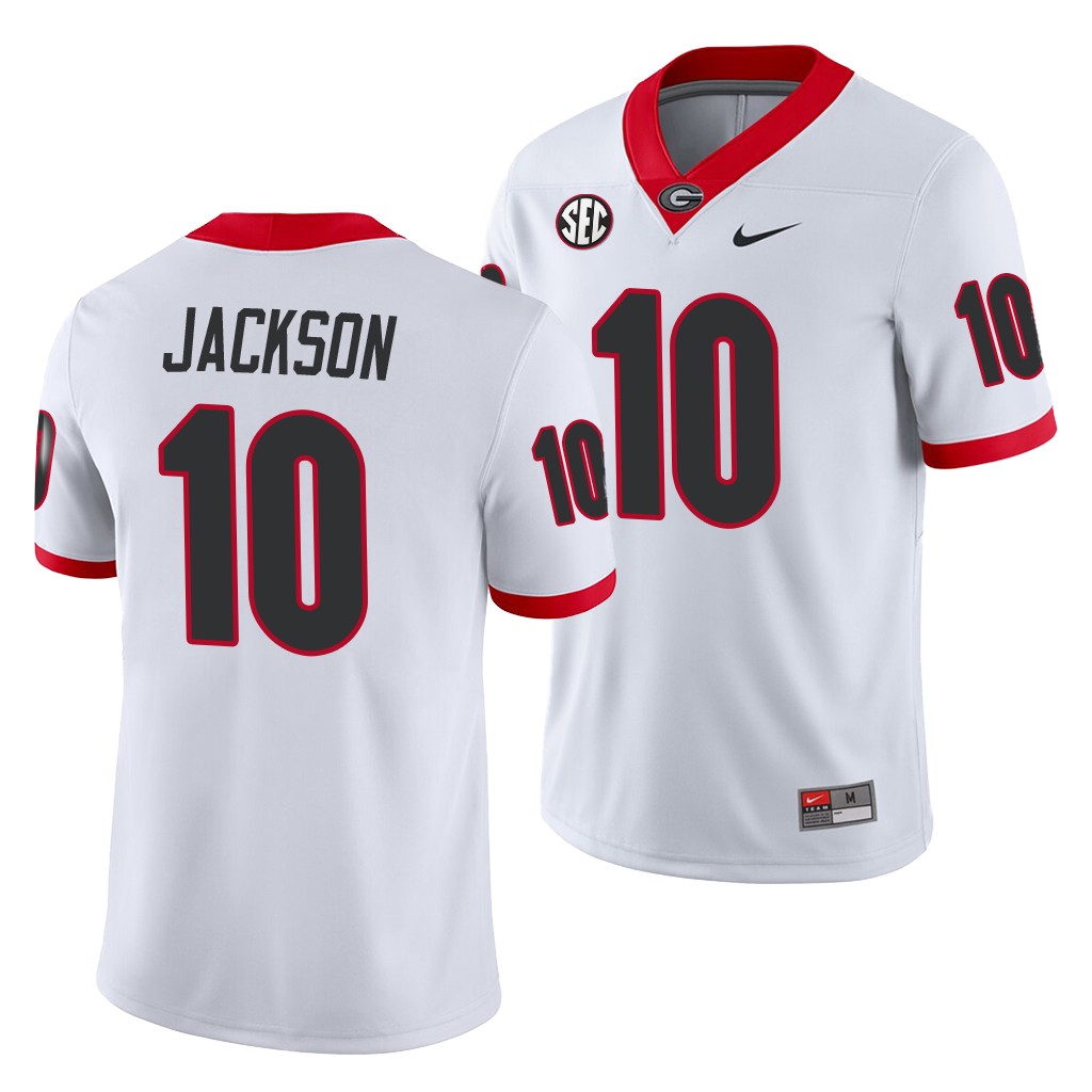 NCAA Georgia Bulldogs Kearis Jackson White Away Game Jersey