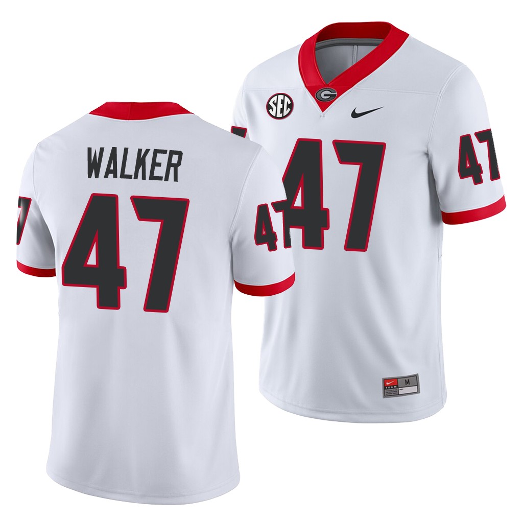 NCAA Georgia Bulldogs Payne Walker White Away Game Jersey