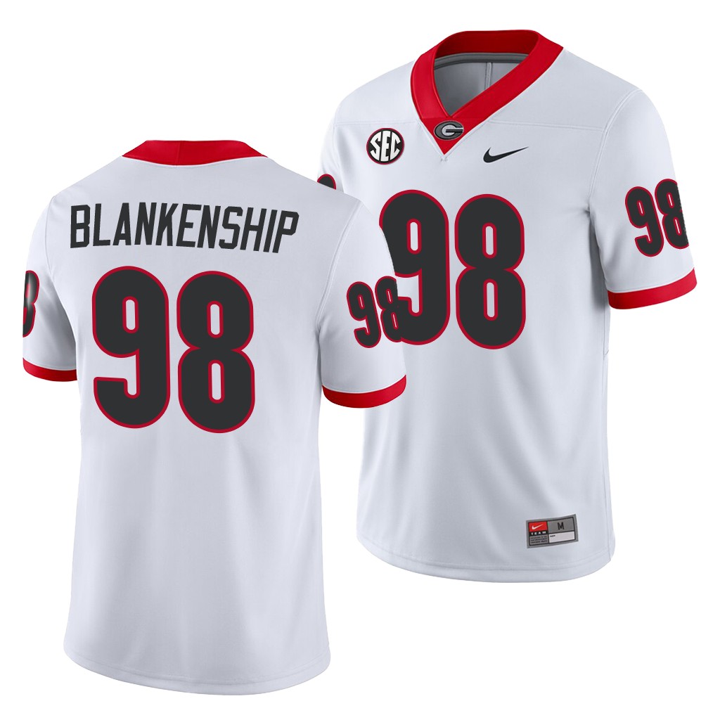NCAA Georgia Bulldogs Rodrigo Blankenship White Away Game Jersey