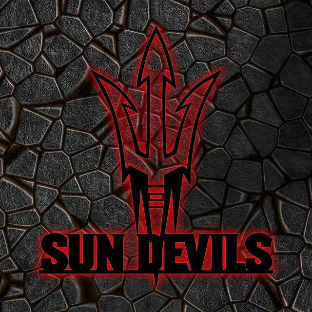 NCAA Hockey Arizona State Sun Devils Logo RGB Led Lights Metal Wall Art
