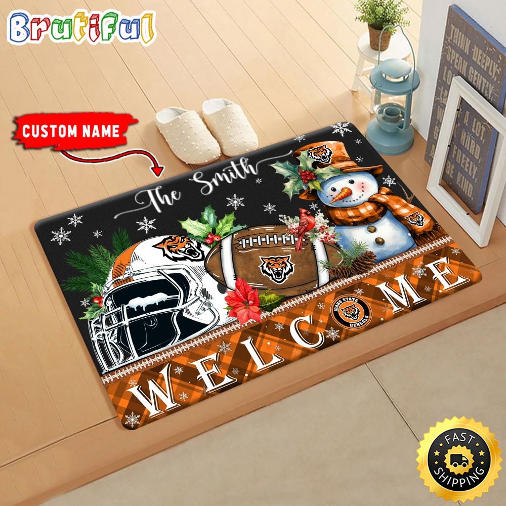 NCAA Idaho State Bengals Doormat Welcome Christmas Custom Name Football Doormat