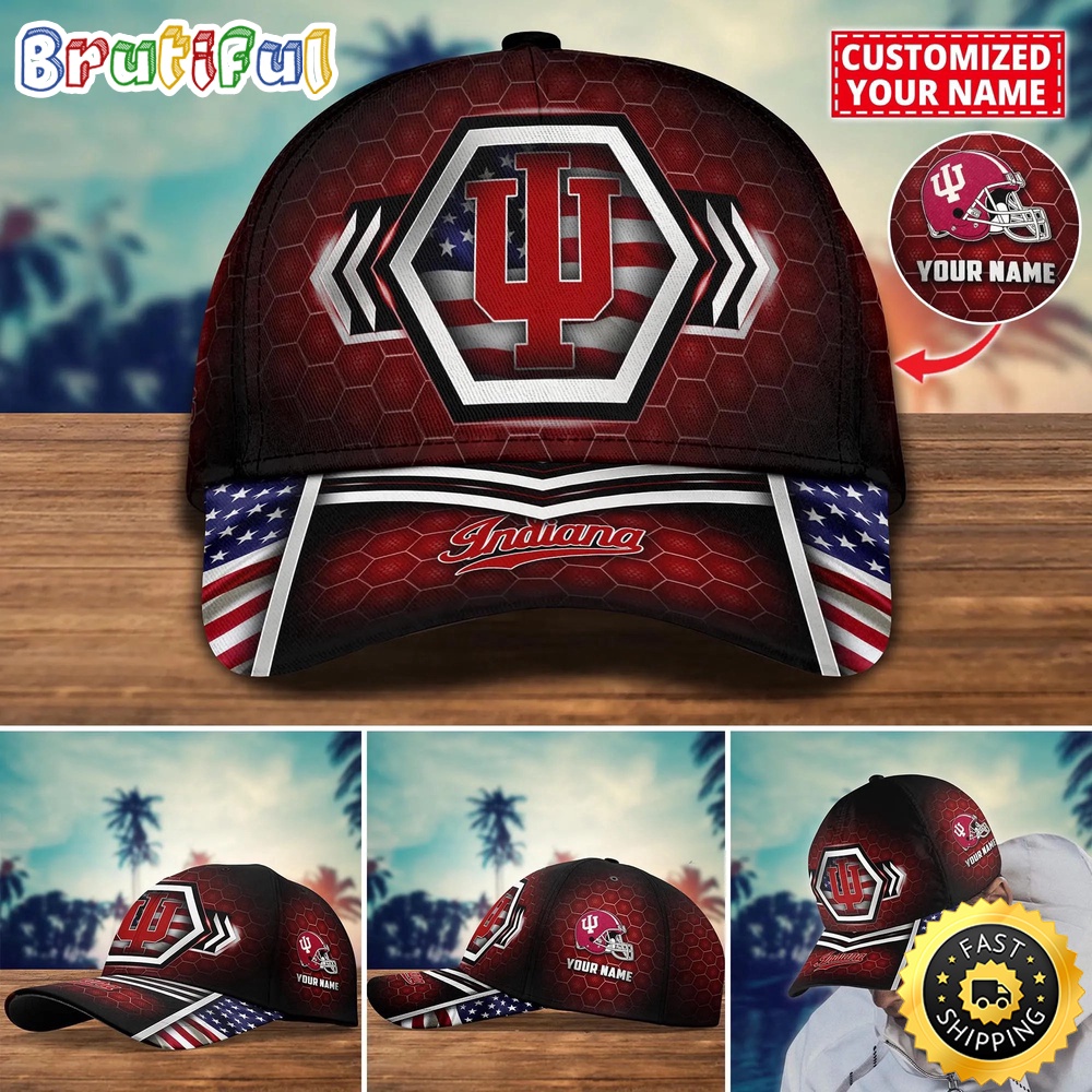 NCAA Indiana Hoosiers Baseball Cap Best Trending Custom Name Cap