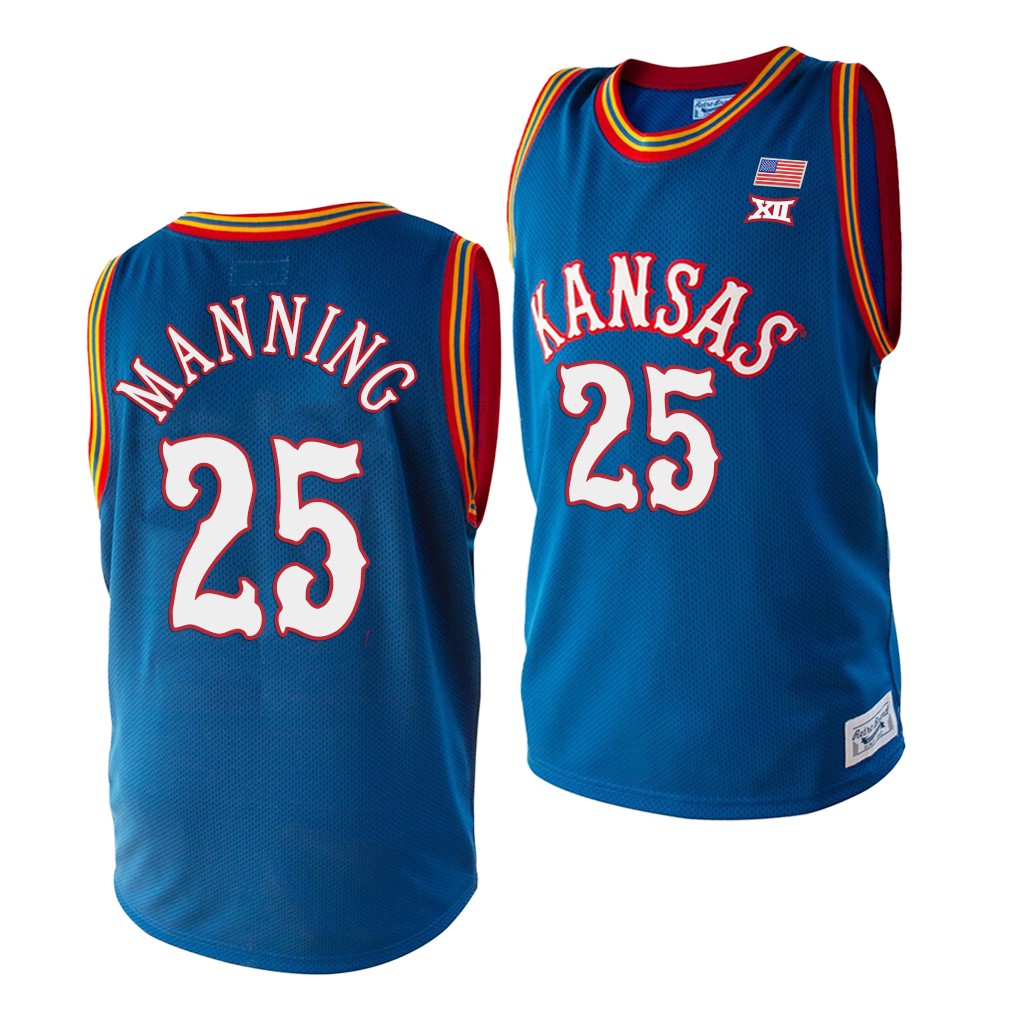NCAA Kansas Jayhawks Danny Manning Royal College Retired Player Jersey