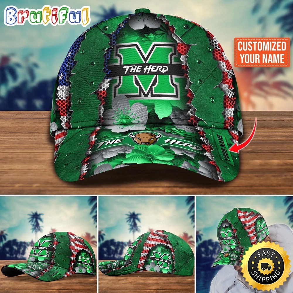 NCAA Marshall Thundering Herd Baseball Cap Custom Cap For Fans
