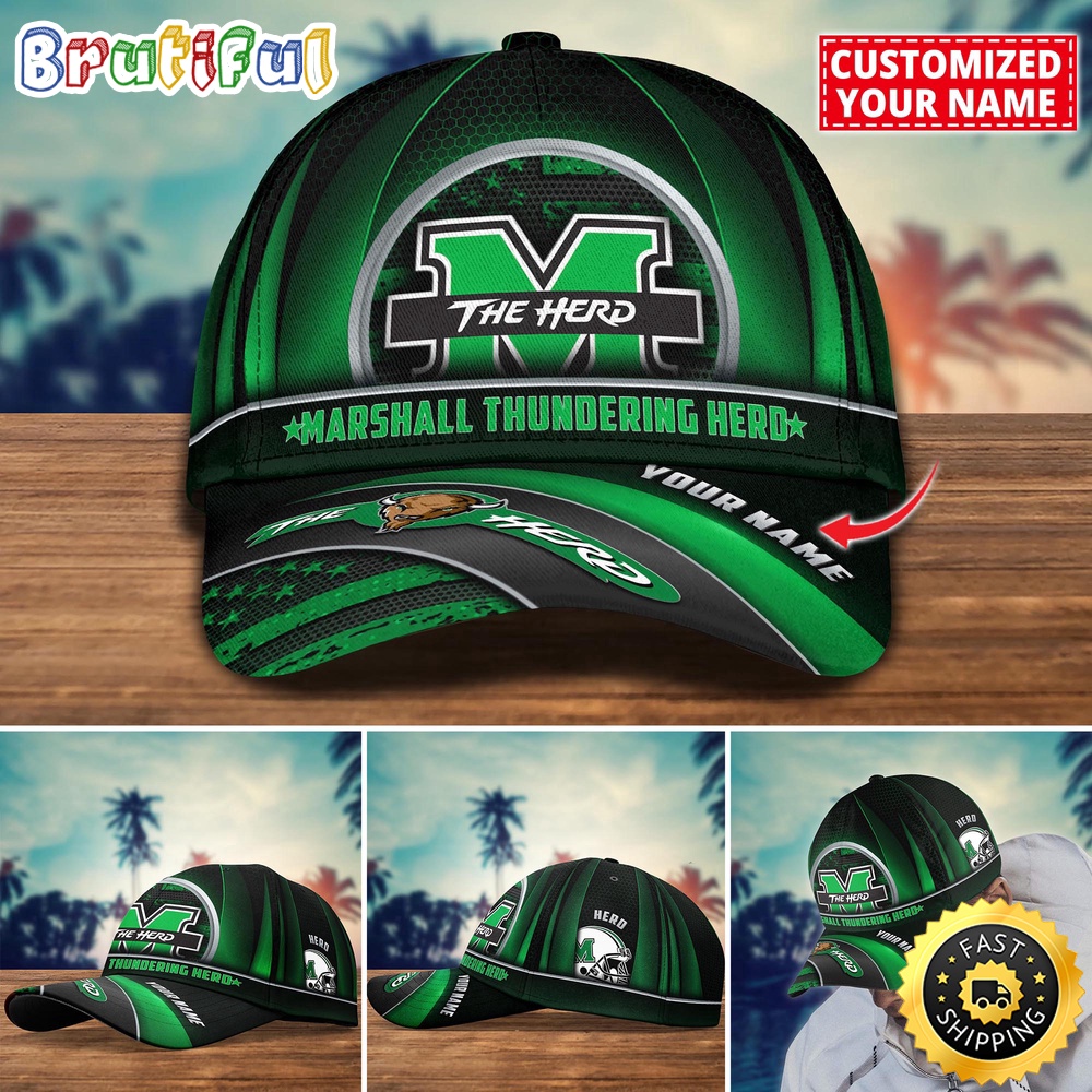 NCAA Marshall Thundering Herd Baseball Cap Custom Cap For Football Fans