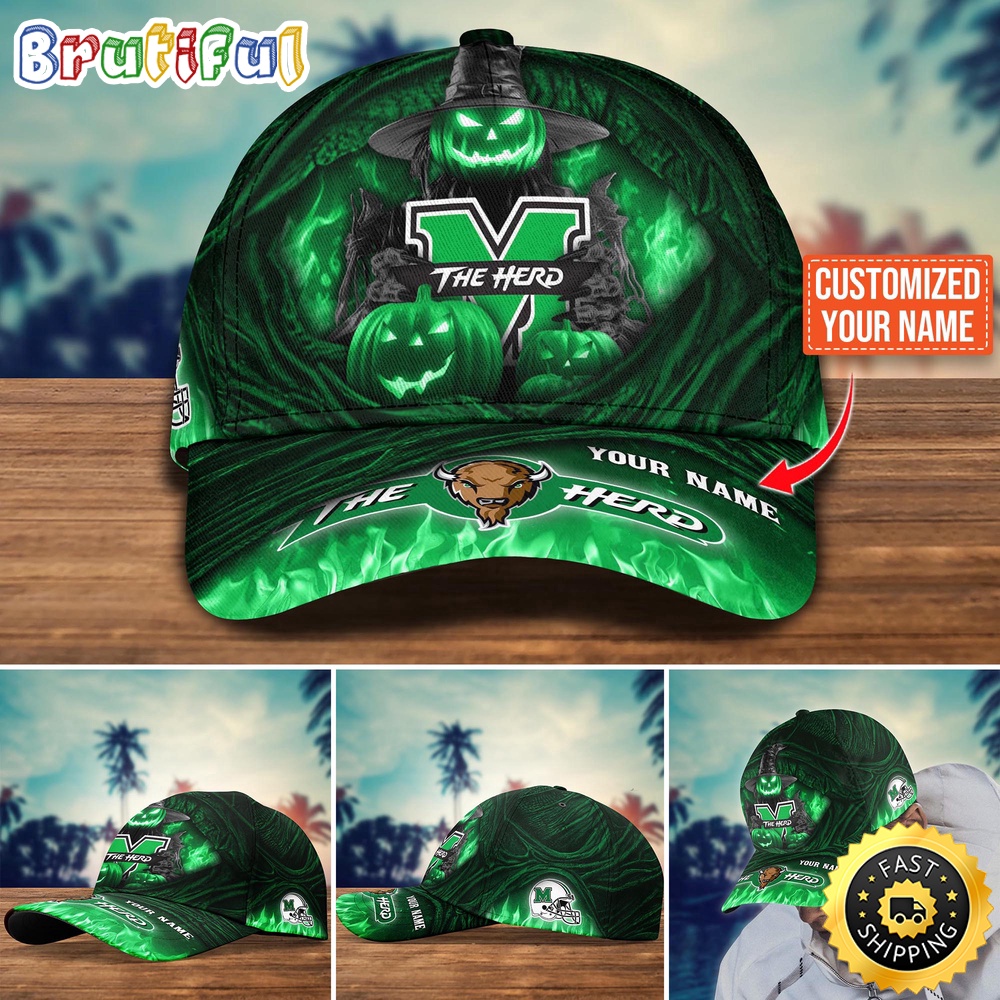 NCAA Marshall Thundering Herd Baseball Cap Halloween Custom Cap For Fans