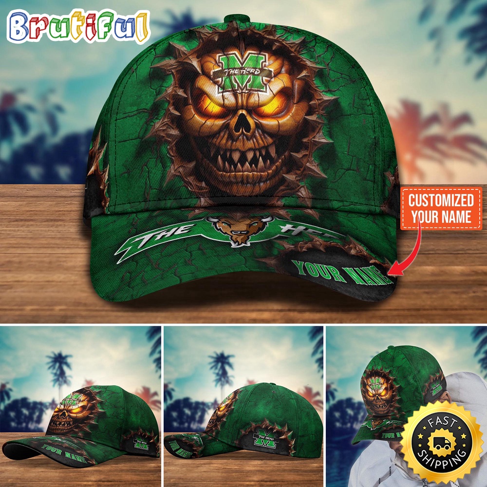 NCAA Marshall Thundering Herd Baseball Cap Halloween Custom Cap For This Season