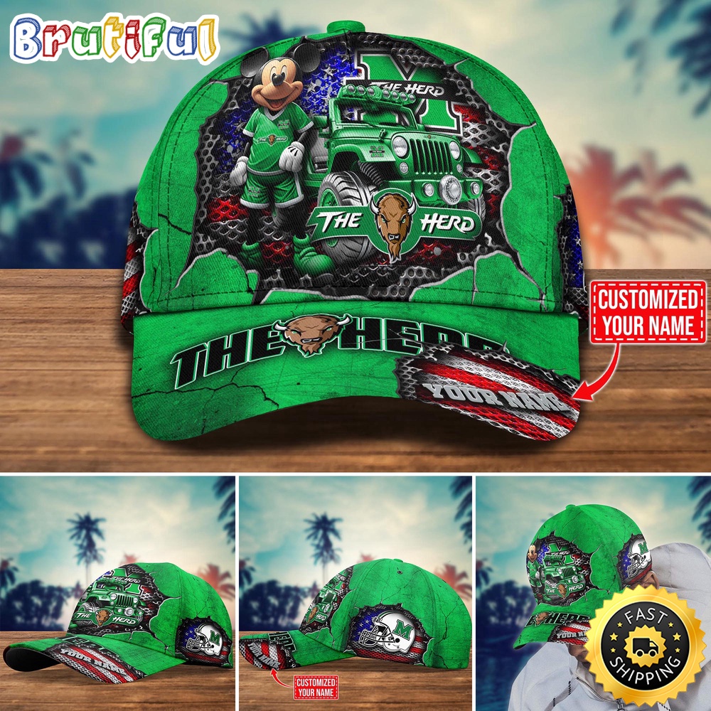 NCAA Marshall Thundering Herd Baseball Cap Trending Customize Cap