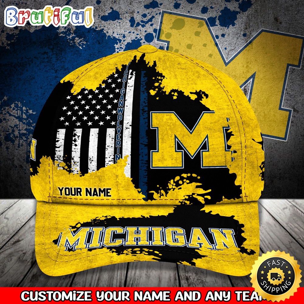 NCAA Michigan Wolverines Baseball Cap Your Name Custom Baseball Cap