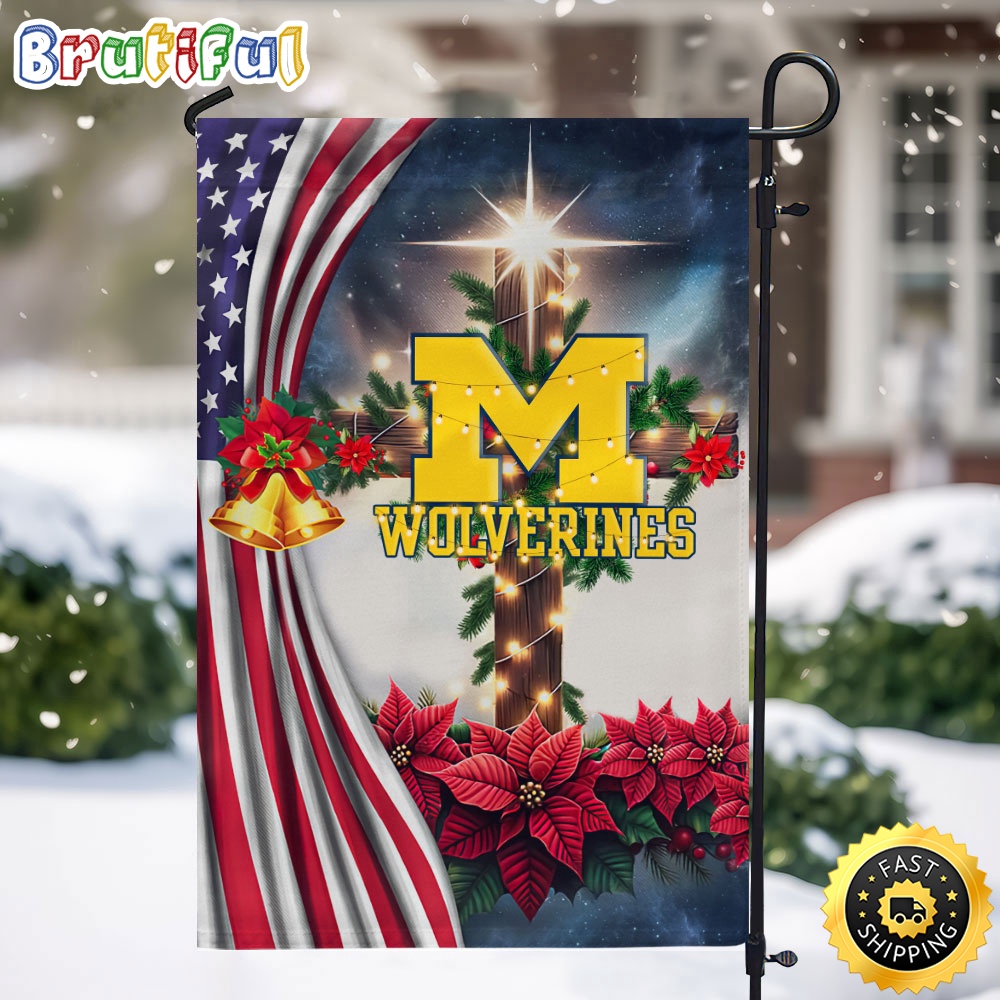 NCAA Michigan Wolverines Garden Flags Jesus Christ Christmas Ncaa Garden Flags