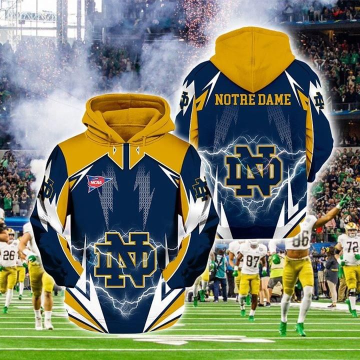 Ncaa notre dame fighting irish lightning 3D Hoodie