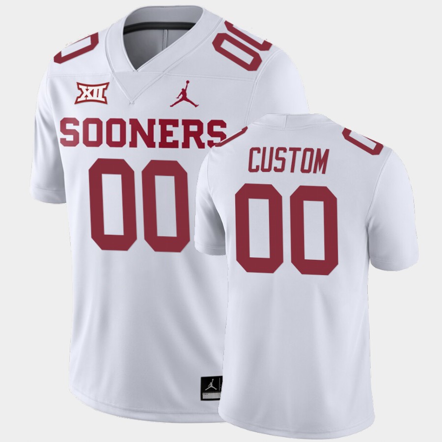 NCAA Oklahoma Sooners Custom White Away Game Jersey