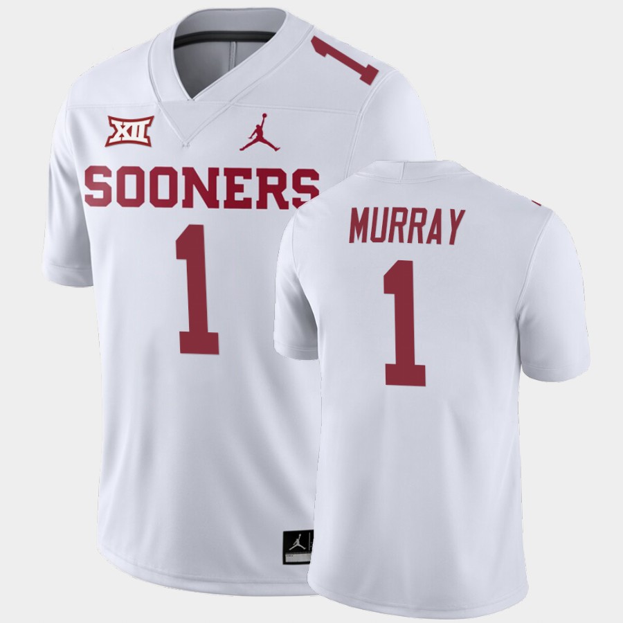 NCAA Oklahoma Sooners Kyler Murray White Away Game Jersey