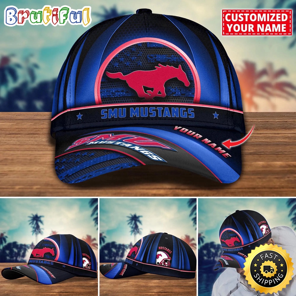 NCAA SMU Mustangs Baseball Cap Custom Cap For Football Fans