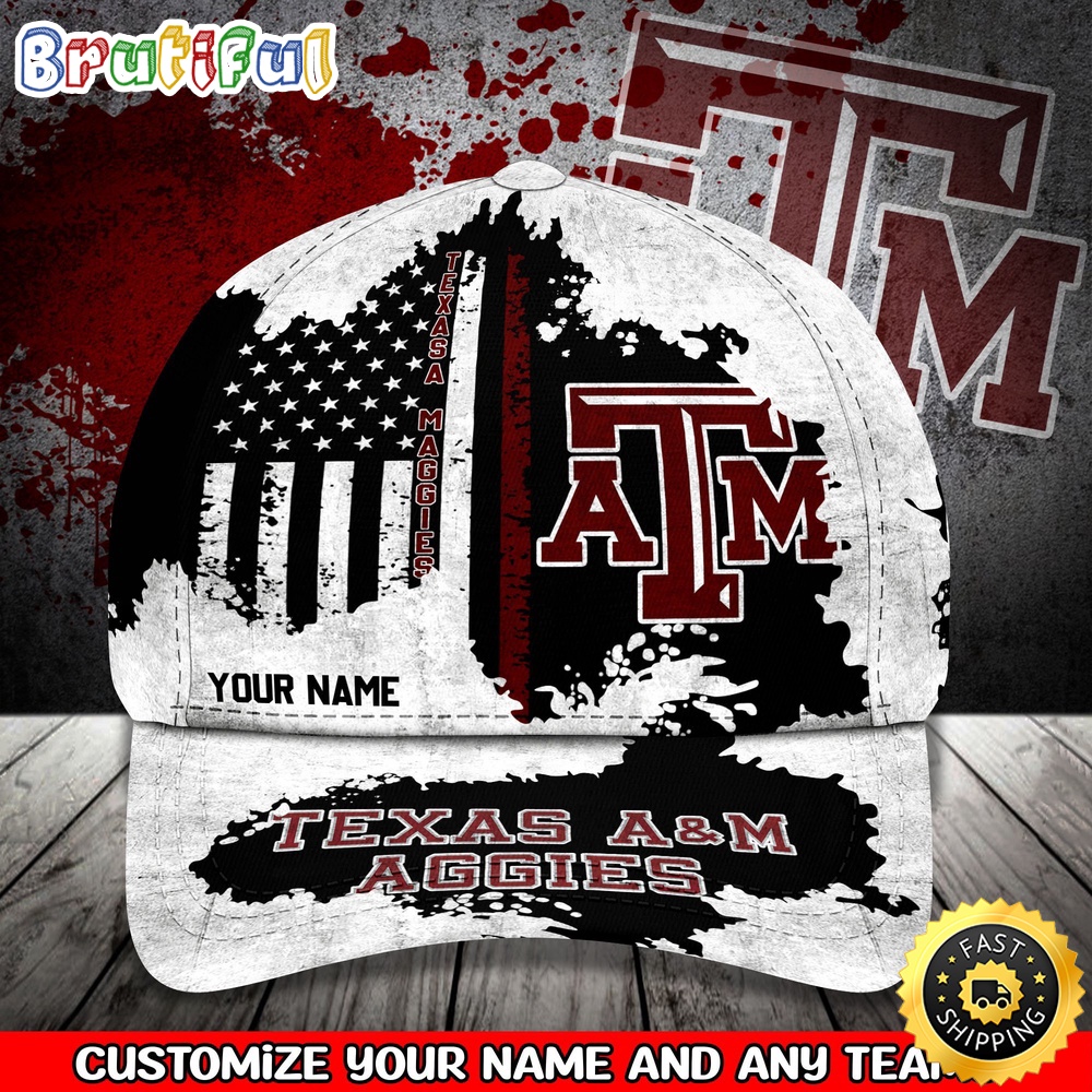 NCAA Texas A&ampM Aggies Baseball Cap Your Name Custom Baseball Cap