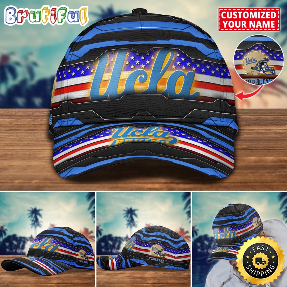 NCAA UCLA Bruins Baseball Cap Flag Custom Name Cap