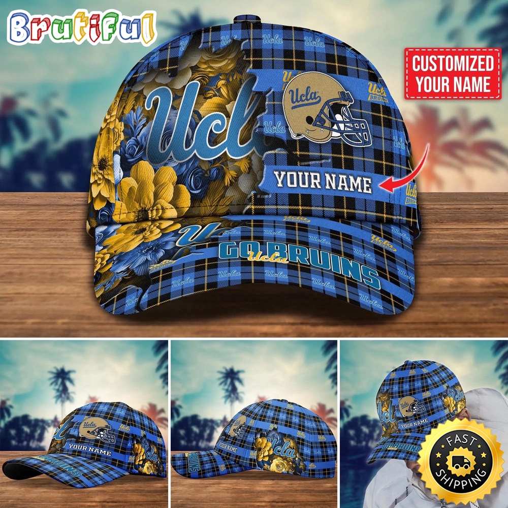 NCAA UCLA Bruins Baseball Cap Flower Custom Name Cap