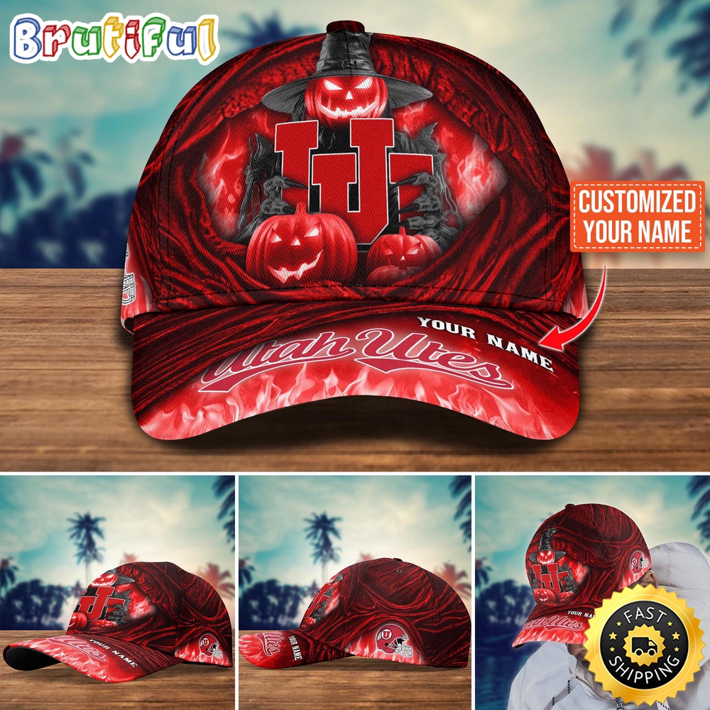 NCAA Utah Utes Baseball Cap Halloween Custom Cap For Fans
