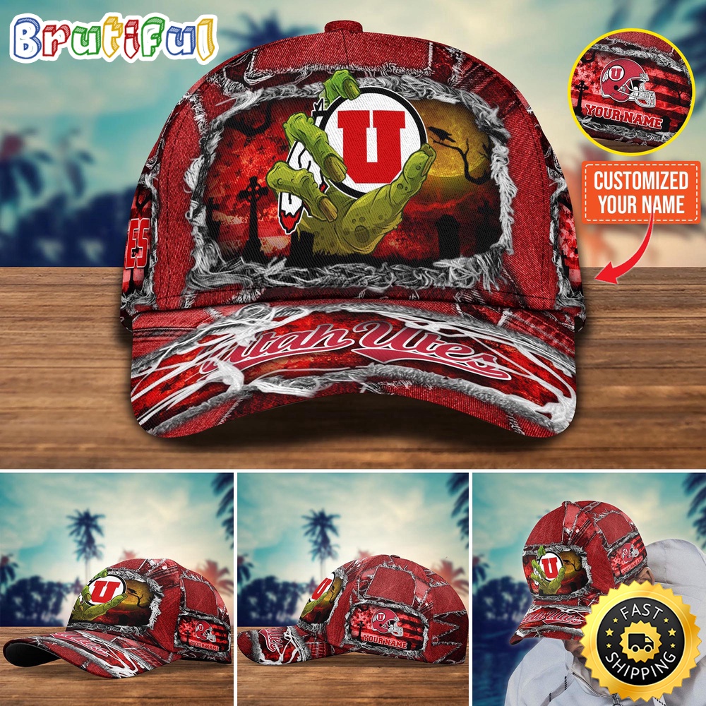 NCAA Utah Utes Baseball Cap Halloween Custom Name Cap