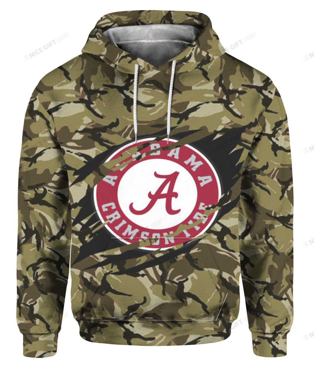 NCAAF Alabama Crimson Tide Camouflage 3D Hoodie Gift For Fans