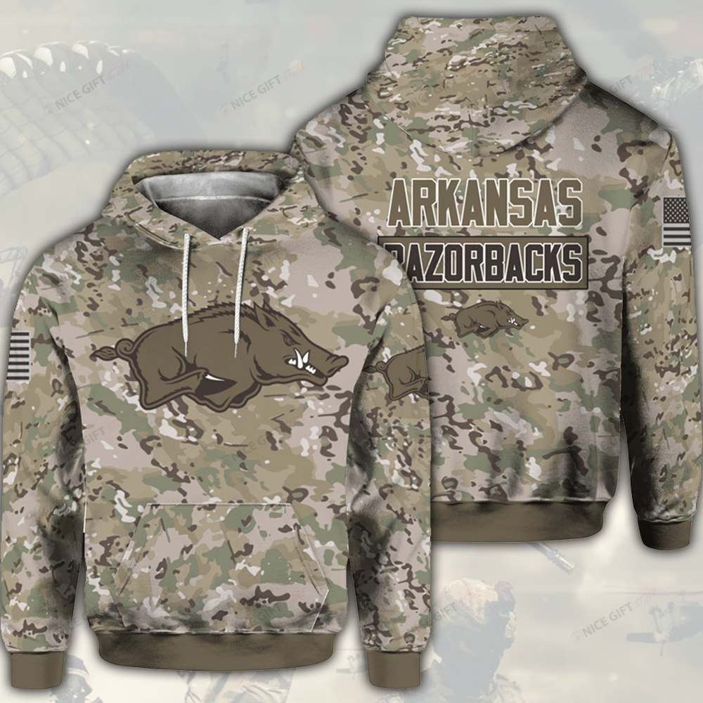 NCAAF Arkansas Razorbacks Camouflage 3D Hoodie Gift For Fans