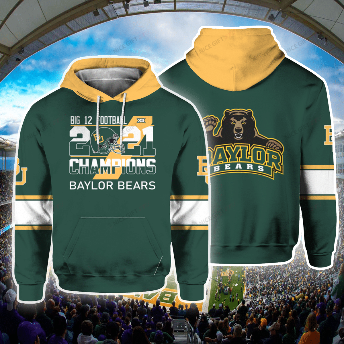 NCAAF Baylor Bears 2021 Champions 3D Hoodie Gift For Fans