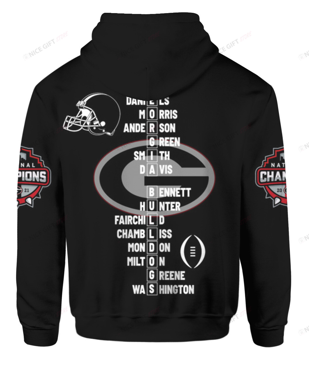 NCAAF Georgia Bulldogs National Champions 2022 BLACK 3D Hoodie Gift For Fans