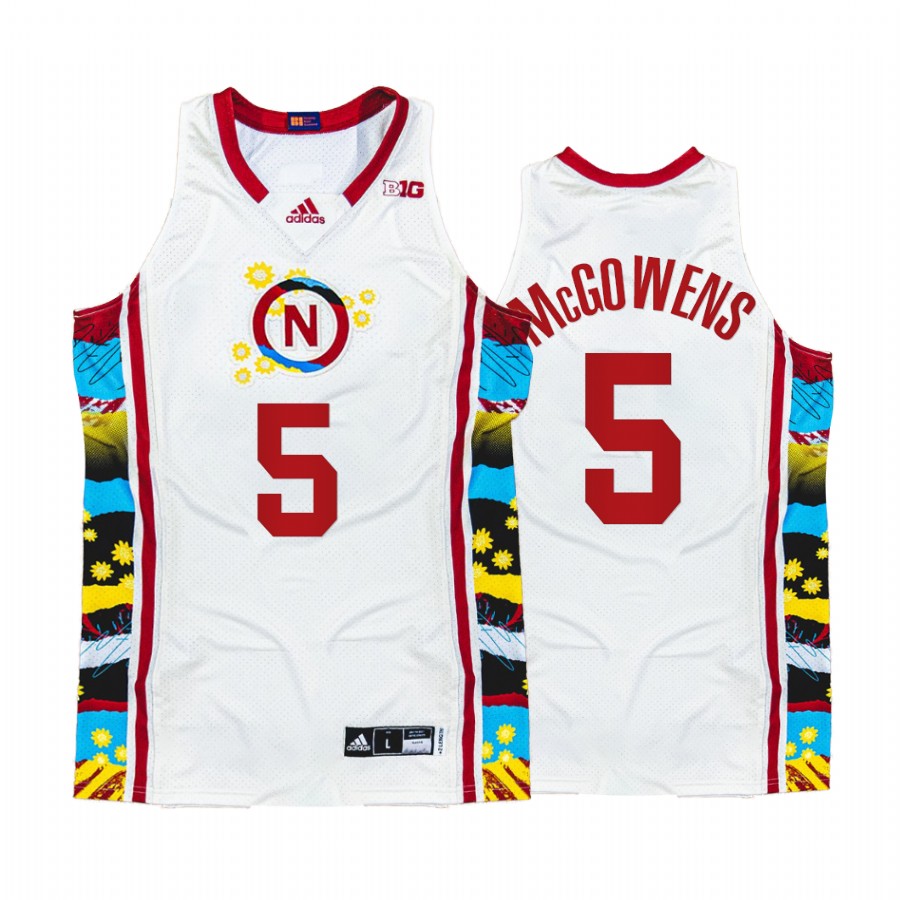 Nebraska Bryce McGowens Jersey 2022 Honoring Black Excellence White Sunflower BHM Uniform
