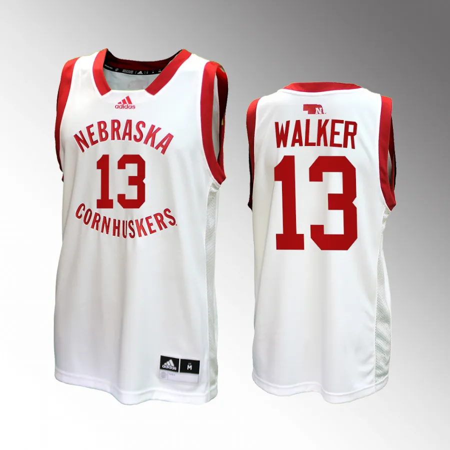 Nebraska Cornhuskers Derrick Walker Men's College White #13 Jersey 2022-23 Home