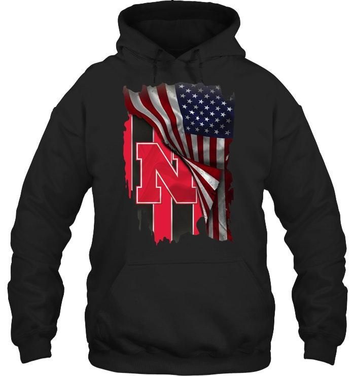 Nebraska Huskers American Flag Fan Hoodie Hoodie