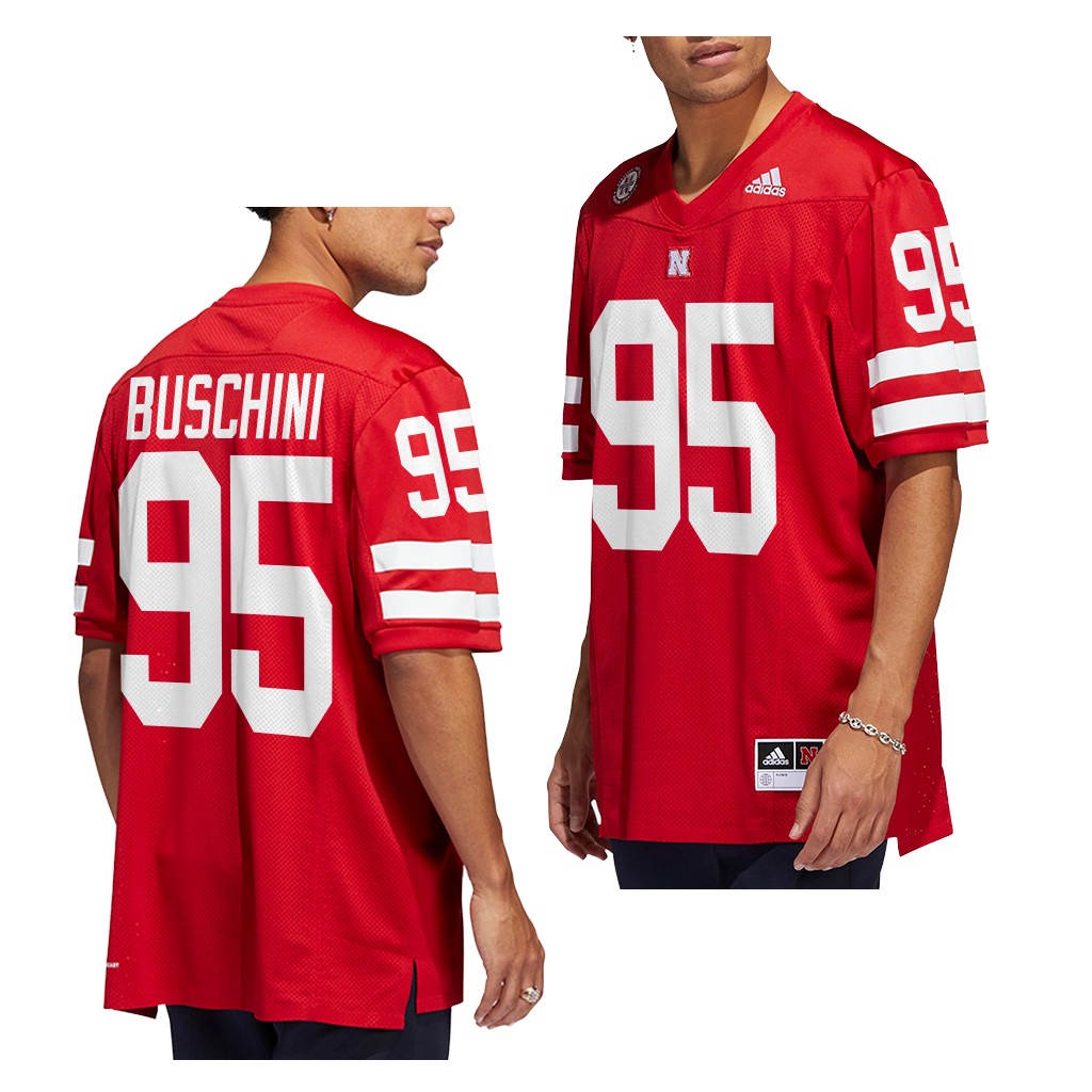 Nebraska Huskers Brian Buschini Jersey 2022-23 College Red #95 Icon Men's Shirt