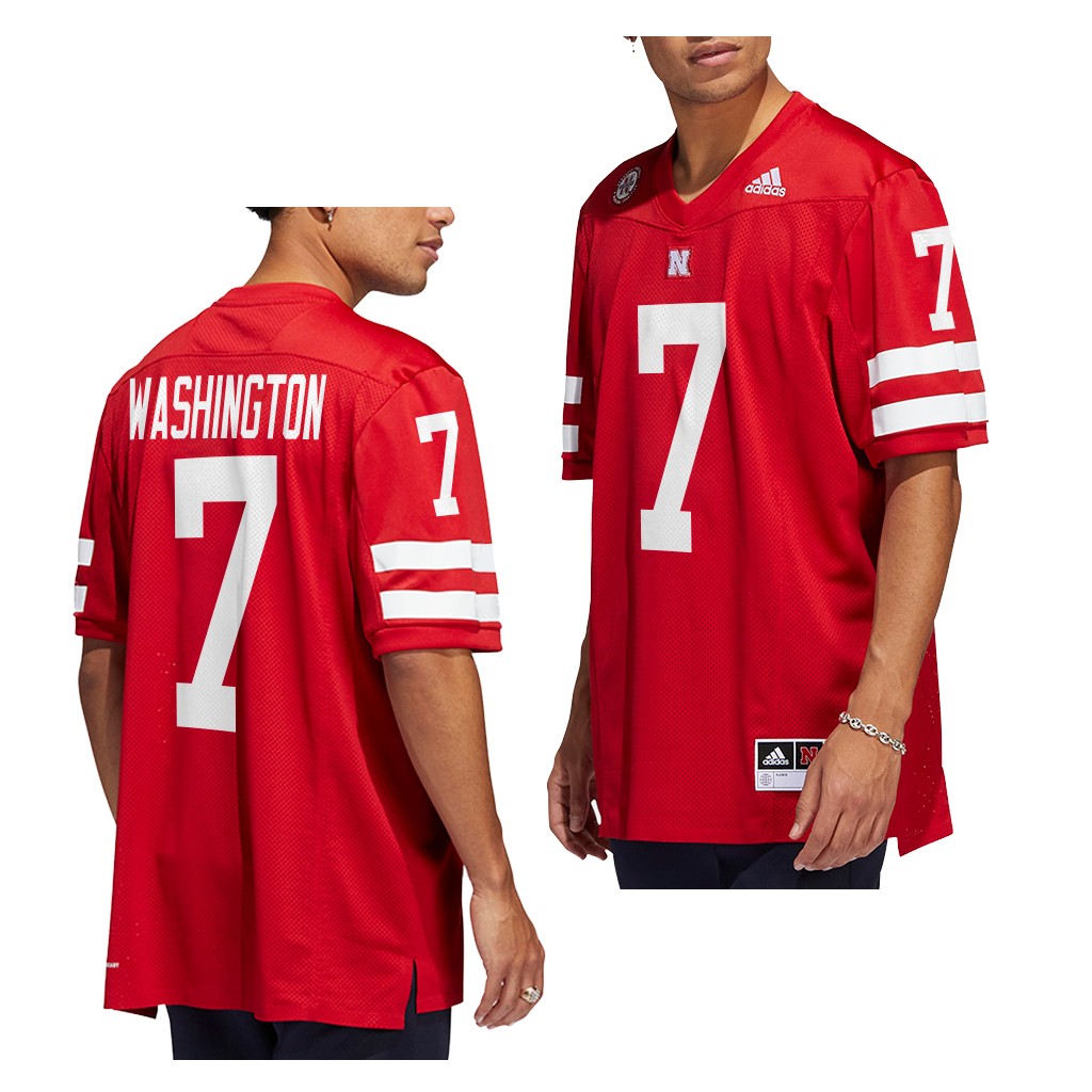 Nebraska Huskers Marcus Washington Jersey 2022-23 College Red #7 Icon Men's Shirt