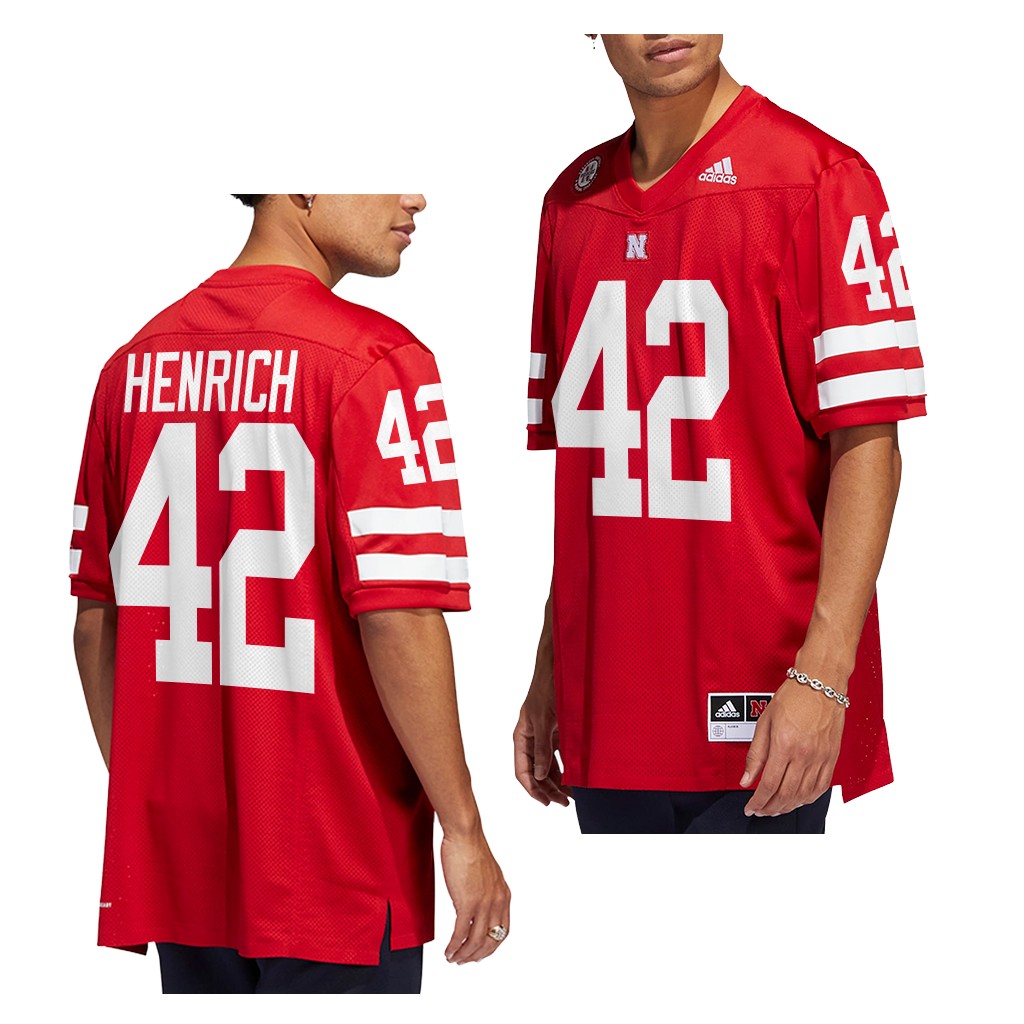 Nebraska Huskers Nick Henrich Jersey 2022-23 College Red #42 Icon Men's Shirt