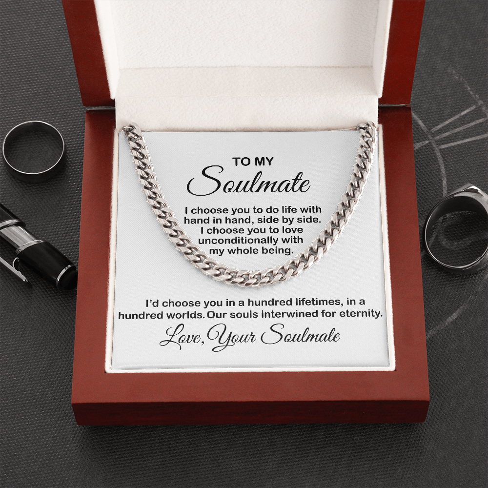 Necklace for Soulmate, Husband, Boyfriend – I Choose You To Do Life With, Birthday Gift, Necklace Anniversary, Cuban Link Chain Necklace
