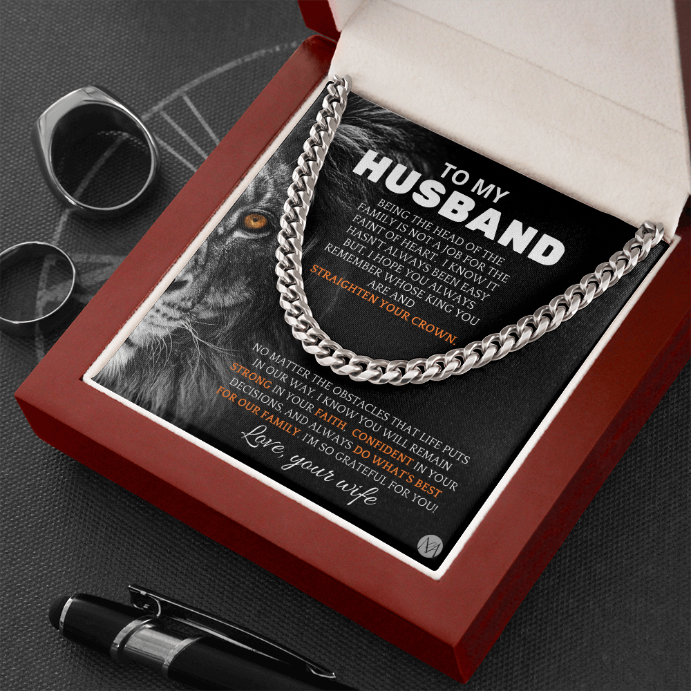 Necklace To Husband From Wife, Perfect for Father’s Day, Anniversary, Birthday Gift, Cuban Link Chain Necklace