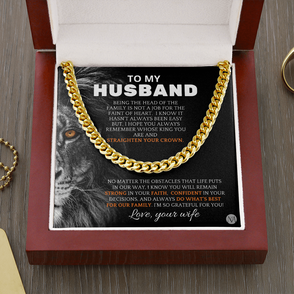 Necklace To Husband From Wife, Perfect for Father’s Day, Anniversary, Birthday Gift, Cuban Link Chain Necklace