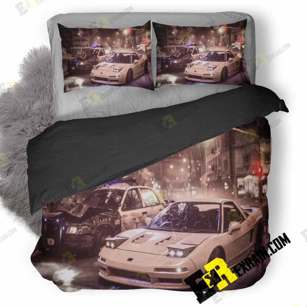 Need For Speed Acura Nsx Vs Police Car Kq 3D Customized Duvet Cover Bedding Set