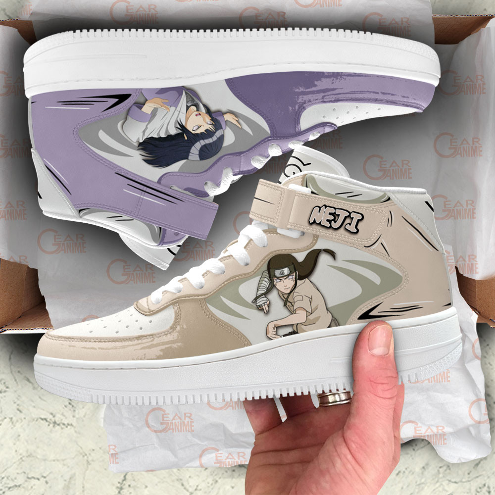 Neji and Hinata Hyuga Sneakers Air Mid Custom Anime Shoes