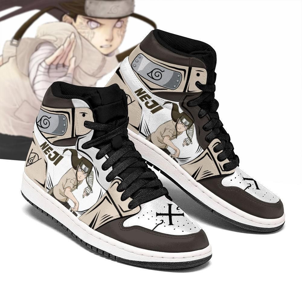 Neji Hyuga Naruto Anime 1 High Top Air Jordan Sneaker, Air Jordan Hightop