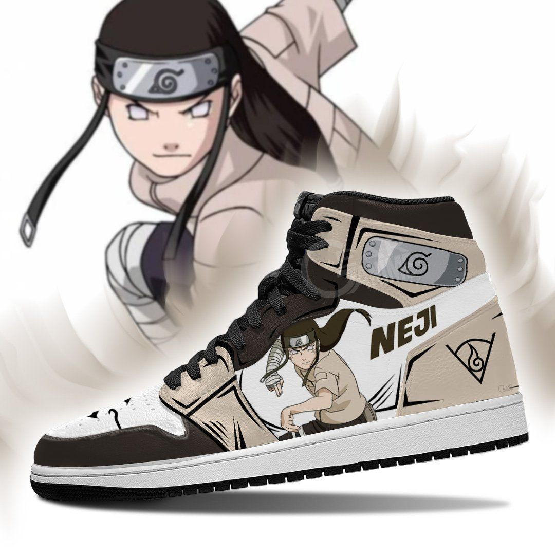 Neji Hyuga Naruto Anime 1 High Top Air Jordan Sneaker, Air Jordan Hightop