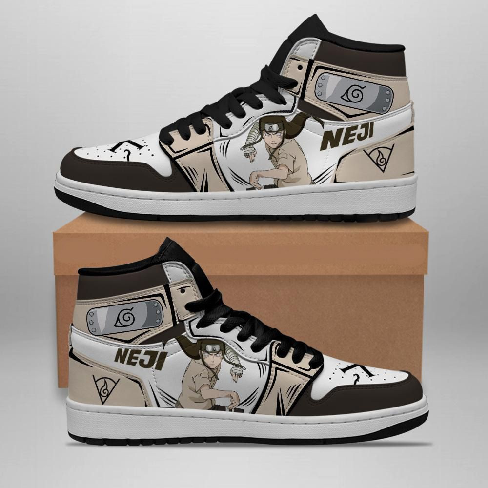 Neji Hyuga Naruto Anime 1 High Top Air Jordan Sneaker, Air Jordan Hightop
