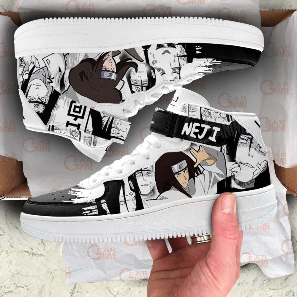 Neji Hyuga Sneakers Air Mid Custom Anime Shoes Mix Manga