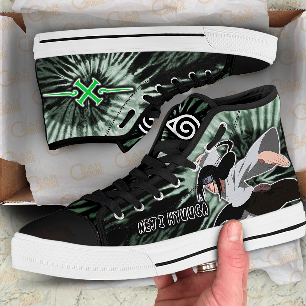 Neji Hyuuga High Top Shoes Custom NRT Sneakers Tie Dye Style