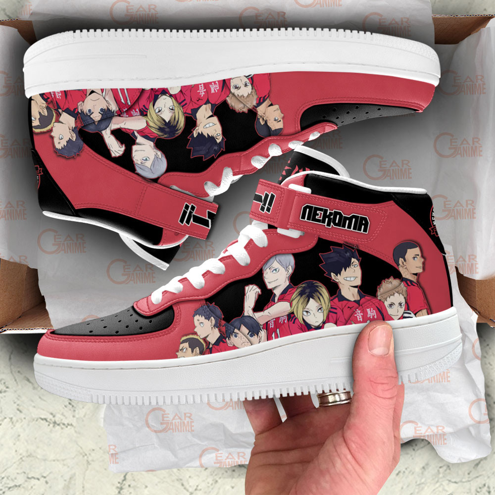 Nekoma High Sneakers Air Mid Custom Haikyuu Anime Shoes