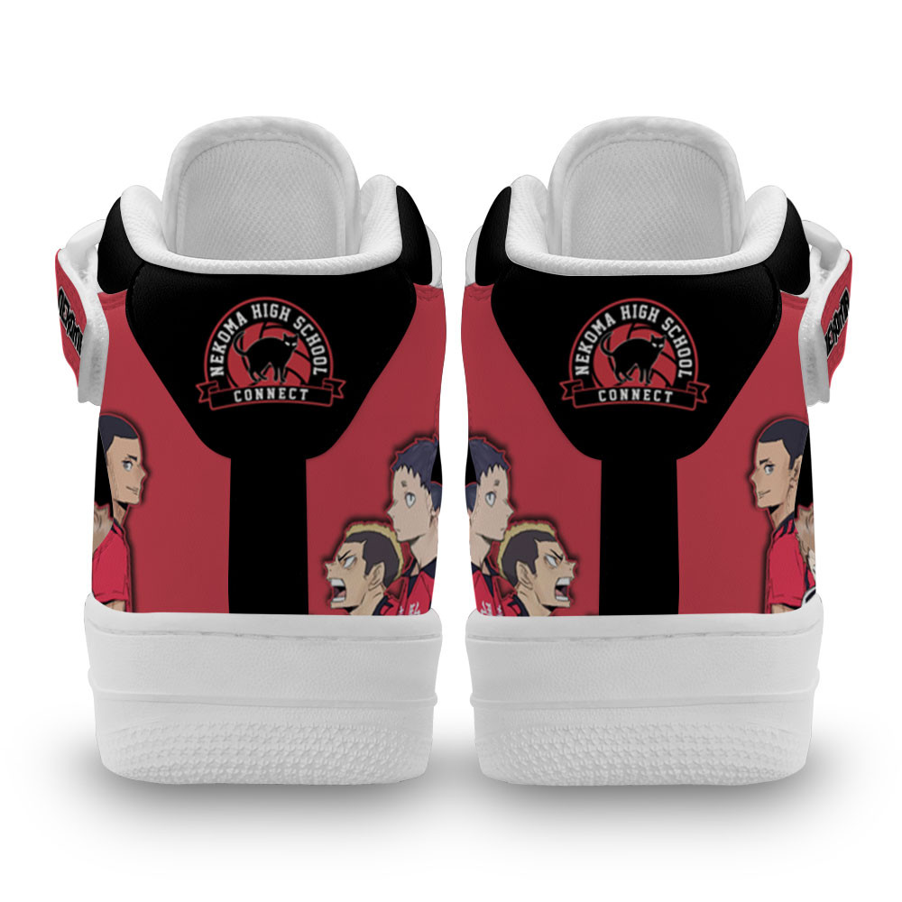 Nekoma High Sneakers Air Mid Custom Haikyuu Anime Shoes